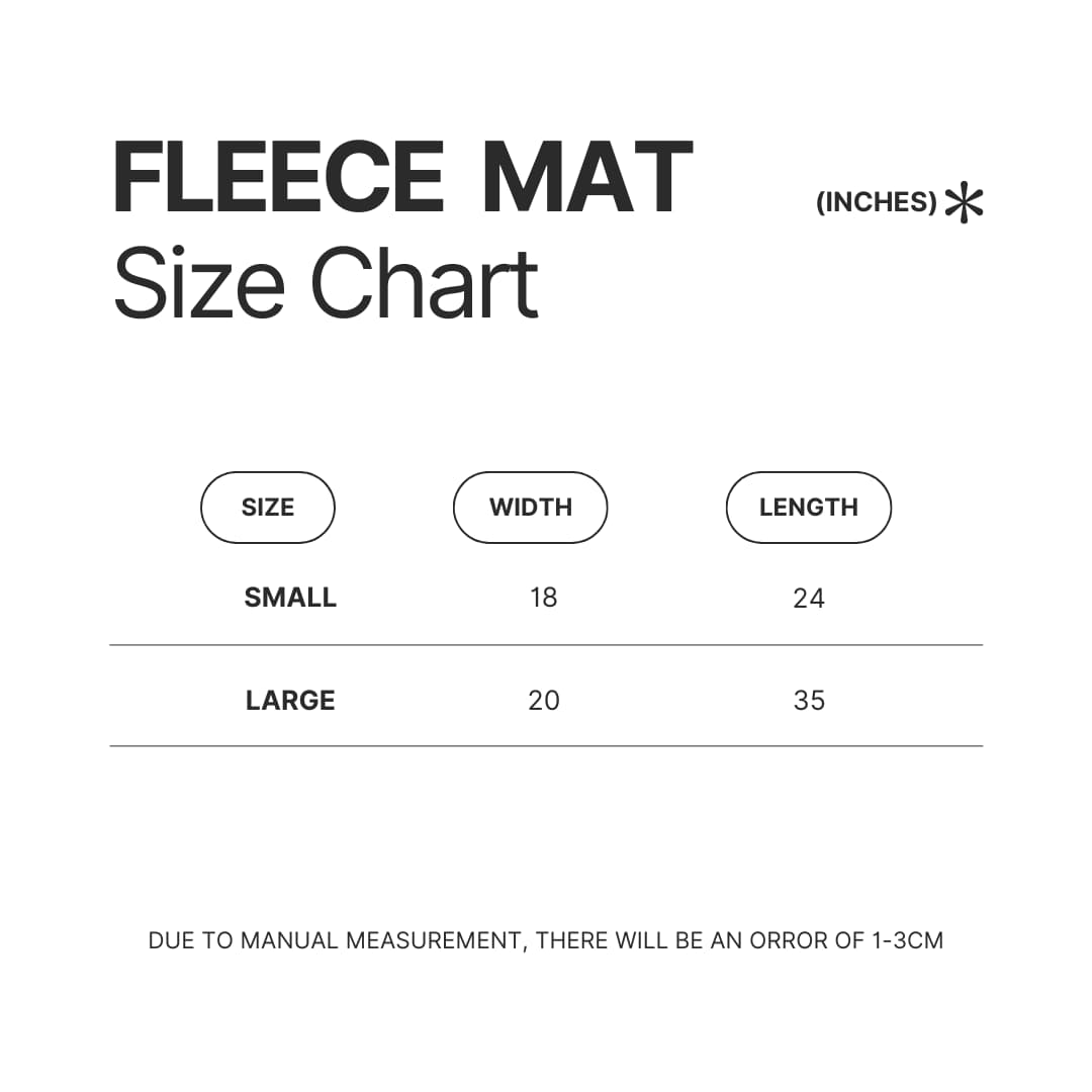 Fleece Mat Size Chart - Bad Omens Store